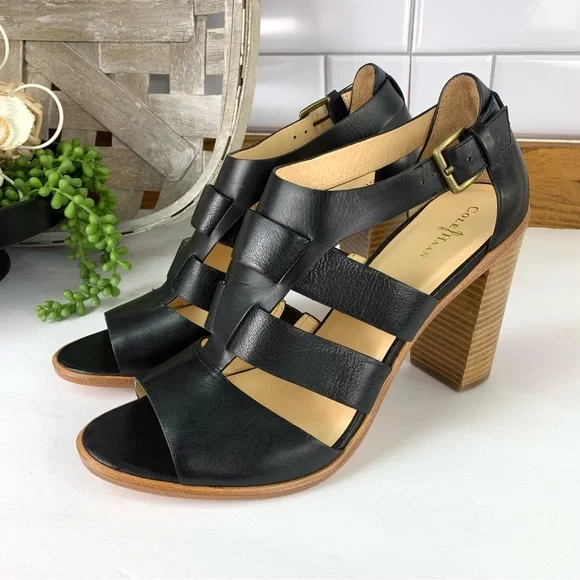 Cole Haan Cameron Block Heel Strappy Leather Sandals - Picture 2 of 12